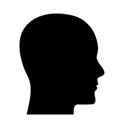 Human head profile black shadow silhouette vector illustration isolated on white background