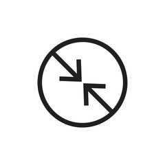Circle arrow left in two icon vector isolated on background. Trendy web symbol. Pixel perfect. illustration EPS 10. - Vector.