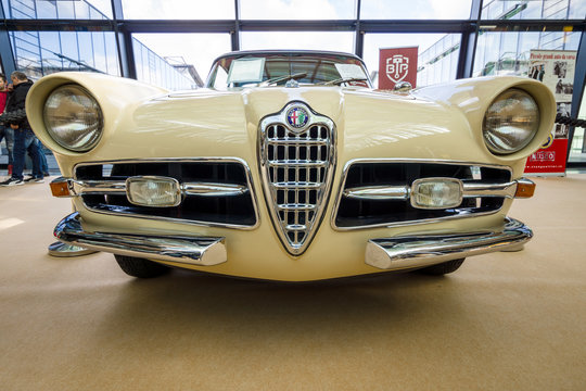 STUTTGART, GERMANY - MARCH 02, 2017: Sports car Alfa Romeo 1900C Super Sprint Coupe Lugano, 1957. Europe's greatest classic car exhibition "RETRO CLASSICS"