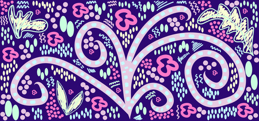 Abstract color fun cartoon texture template for Doodle modern background.