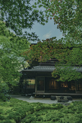 京都　お寺　寺　紅葉　光明寺　寺社仏閣　写真素材　リフレクション　写経　お茶室