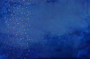 dark blue watercolor texture decorated with falling dots