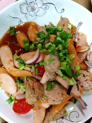 salad with meat and vegetables