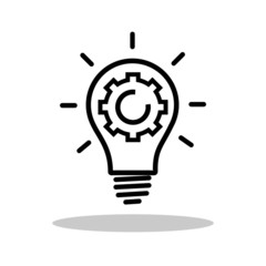 Light Bulb icon in flat style. Idea symbol for your web site design, logo, app, UI Vector EPS 10.