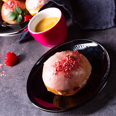 Delicious Berlin donuts filled with raspberry jam