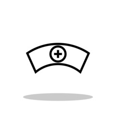 Nurse hat icon in trendy flat style. Nurse cap outline symbol for your web site design, logo, app, UI Vector EPS 10. 