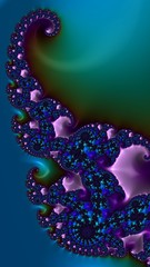 Artfully 3D rendering fractal, fanciful abstract illustration and colorful designed pattern and background