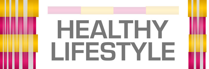 Healthy Lifestyle Pink Yellow Bars Both Sides 