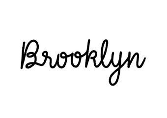 Brooklyn hand lettering on white background