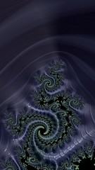 Artfully 3D rendering fractal, fanciful abstract illustration and colorful designed pattern and background