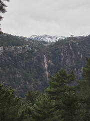 Waterfall in the Natural Park of the Sierra de Cazorla, Segura and Las Villas. In Jaén, Andalusia. Spain