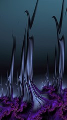 Artfully 3D rendering fractal, fanciful abstract illustration and colorful designed pattern and background