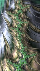 Artfully 3D rendering fractal, fanciful abstract illustration and colorful designed pattern and background
