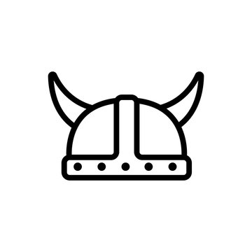 helmet with horns icon vector. Thin line sign. Isolated contour symbol illustration