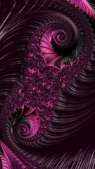 Artfully 3D rendering fractal, fanciful abstract illustration and colorful designed pattern and background