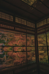 京都　瑠璃光院　お寺　紅葉　秋　写真素材　季節　