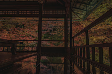 京都　瑠璃光院　お寺　紅葉　秋　写真素材　季節　