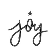 Joy. Card  with calligraphy. Hand drawn  modern lettering.