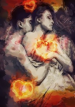 Dantian d'amore, un uomo e una donna si abbracciano