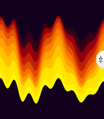 Abstract waveform background. 3d technology style. Vector illustration with sound waves.