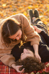 Happy couple outdoors. Outdoor portrait of romantic couple in love. Full of happiness. 