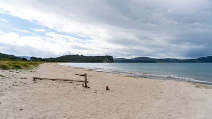 Fototapeta na wymiar View from Cooks Beach in Coromandel Peninsula, in New Zealand