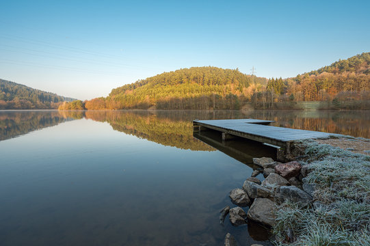 Frostiger Morgen am sch&ouml;nen Marbachsee