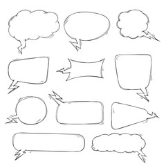 Obraz premium Speech bubbles. Hand drawn sketch