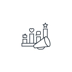 social media campaign creative icon. From Social Media Marketing icons collection. Isolated social media campaign sign on white background