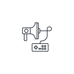 In-game Advertising creative icon. From Social Media Marketing icons collection. Isolated In-game Advertising sign on white background