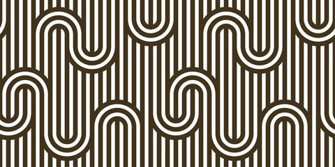 Materiał do szycia Stripy vector seamless pattern with woven lines, geometric abstract background, stripy net, optical maze, web network.
