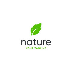 leaf nature logo design vector template on white background