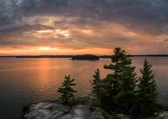 A view from the top of one of the many islands of Eagle Lake, located in Northwest Ontario, Canada.