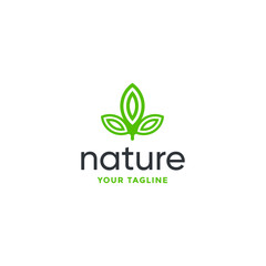 leaf nature logo design vector template on white background