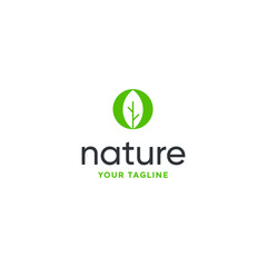 leaf nature logo design vector template on white background
