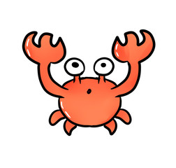 Funny orange crab. Cartoon character for print. games and others