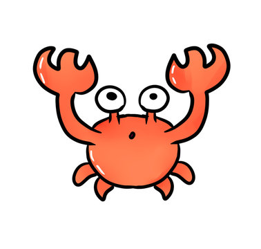 Funny orange crab. Cartoon character for print. games and others