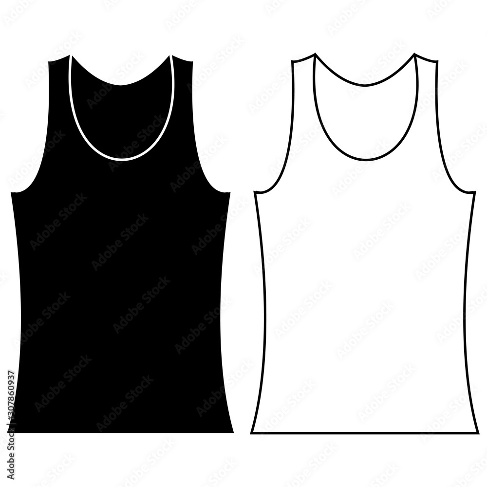 Wall mural black and white tank top vector underwear tank top