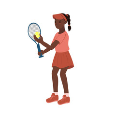 Obraz na płótnie Canvas Girl tennis player isolated on a white background. Vector graphics.