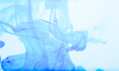 Blue ink dissolved in water.