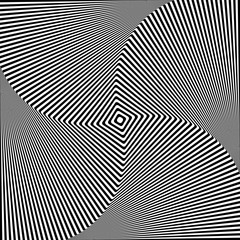 Abstract op art design. Torsion movement effect.