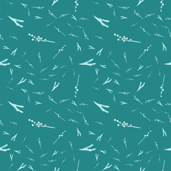 Cute gouache winter seamless pattern. 2020 new year blue color