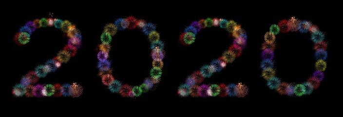 Feuerwerk - Neujahr 2020 - Raketen (Jahreszahl)