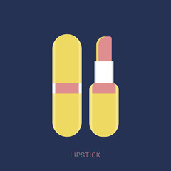 Lipstick icon. flat illustration of lipstick vector icon. Minimal flat icon