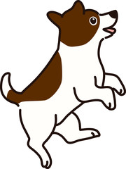Outlined Jack Russell Terrier jumping side view