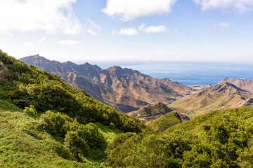 Anaga national park mountain view in tenerife canary island 