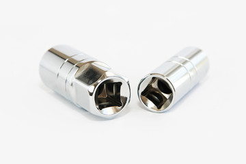 metal nozzles with screwdriver holes for screwing and mounting