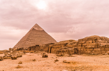 the great pyramids of Kheops in giza Cairo Egypt