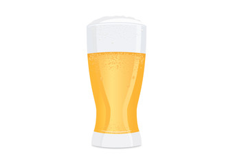 Full glass of beer with foam icon vector. Fresh frothy lager icon. Glass of beer icon isolated on white background