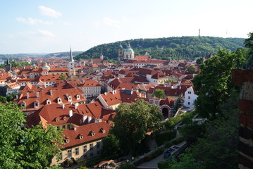 Obraz premium Prague city view from a tall building